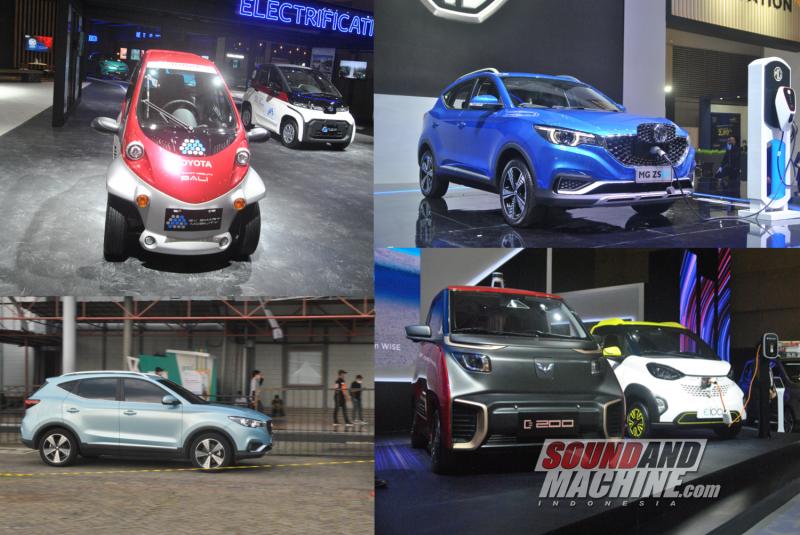 Mobil listrik di acara Dyandra Promosindo selaku event organizer Indonesia International Motor Show 2021