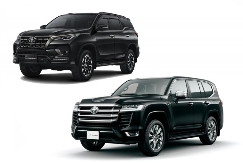 2 SUV terbaru Toyota yang akan diluncurkan pekan depan, New Fortuner (kiri) dan All-New Land Cruiser (kanan) (sumber: Toyota)