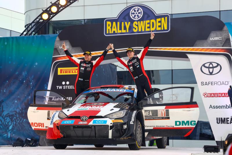 Kemenangan Toyota GR Yaris di Swedia, seri kedua World Rally Championship, oleh pereli pereli Kalle Rovanperä dan Jonne Halttunen (sumber: Toyota Gazoo Racing)