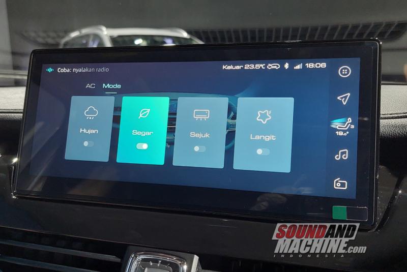 Head Unit Wuling Cortez yang dilengkapi fitur voice command Wuling Indonesian Command (WIND)