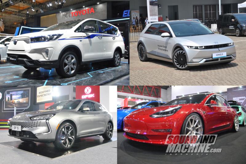 Mobil listrik di pameran Indonesia International Motor Show (IIMS) Hybrid 2022