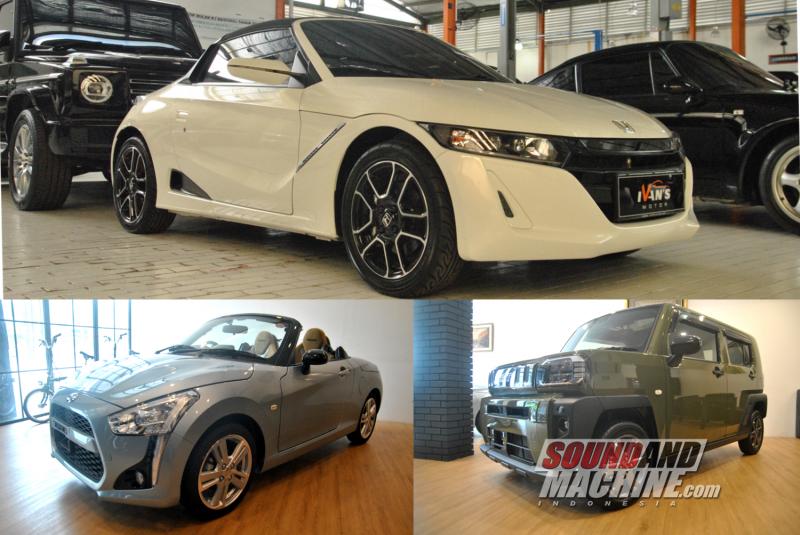 Kei-car yang hadir di showroom importir umum di Indonesia, Honda S660, Daihatsu Copen, dan Daihatsu Taft.