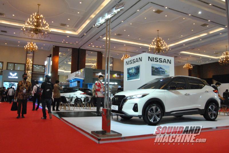 Booth Nissan di pameran mobil elektrifikasi Indonesia Electric Motor Show (IEMS) 2022.