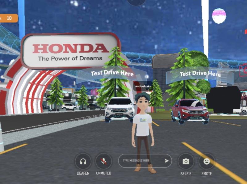 Area virtual Honda Metaverse yang diperkenalkan oleh Honda Prospect Motor selaku agen pemegang merek Honda di Indonesia. (sumber: Honda)