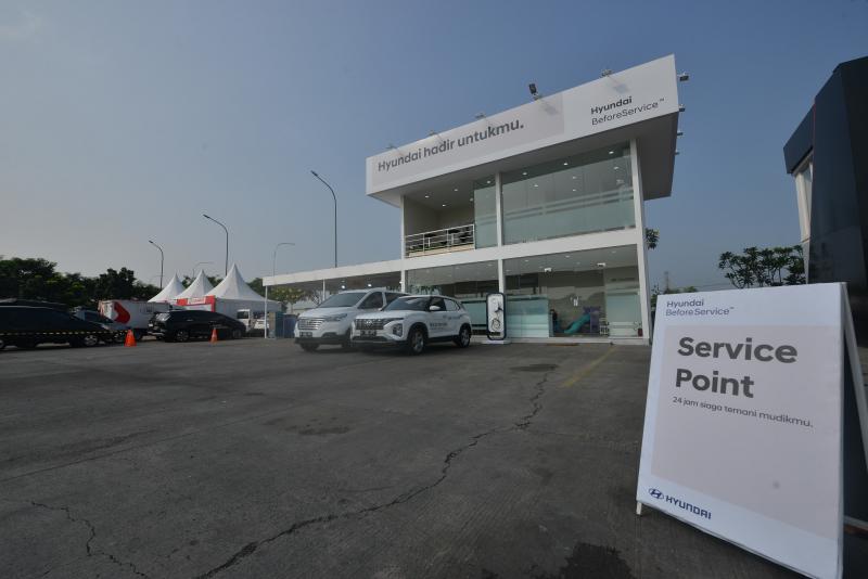 Hyundai Service Point di area jalur mudik lebaran 2023. (sumber: Hyundai)