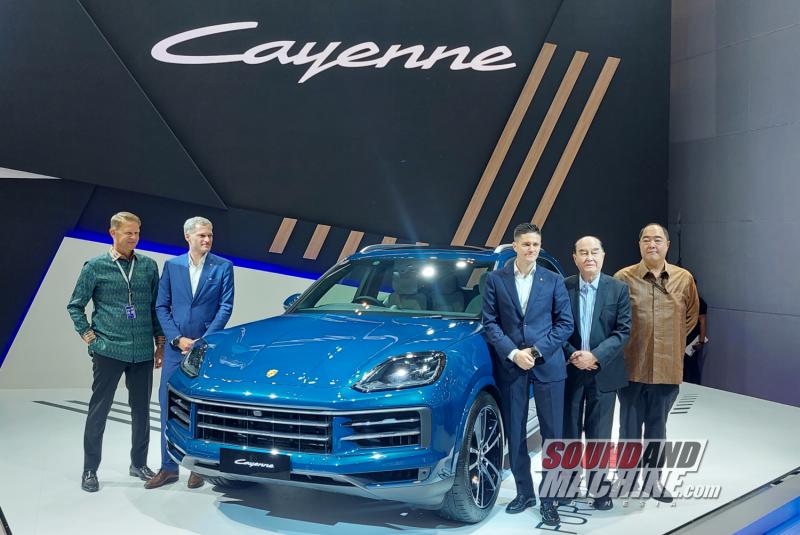 Peluncuran Porsche Cayenne minor change, salah satu lini Porsche yang diluncurkan di pameran Gaikindo Indonesia International Auto Show (GIIAS) 2023.