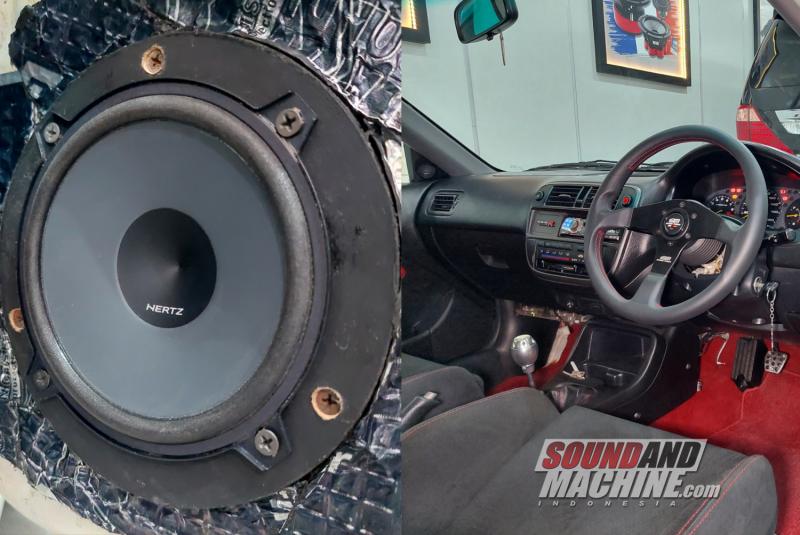 Upgrade speaker Hertz K 130 di Honda Civic Type R garapan gerai Sterindo Autosound.