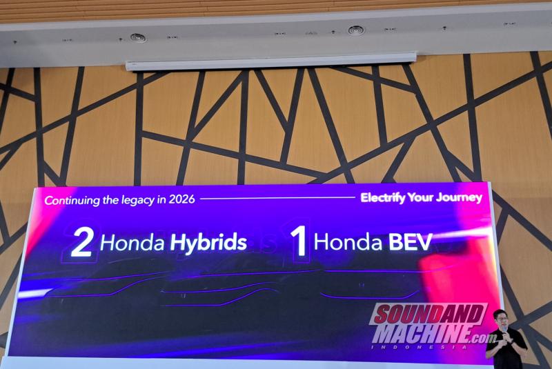 Teaser mobil elektrifikasi yang akan diluncurkan oleh Honda untuk pasar Indonesia tahun 2026 ini.